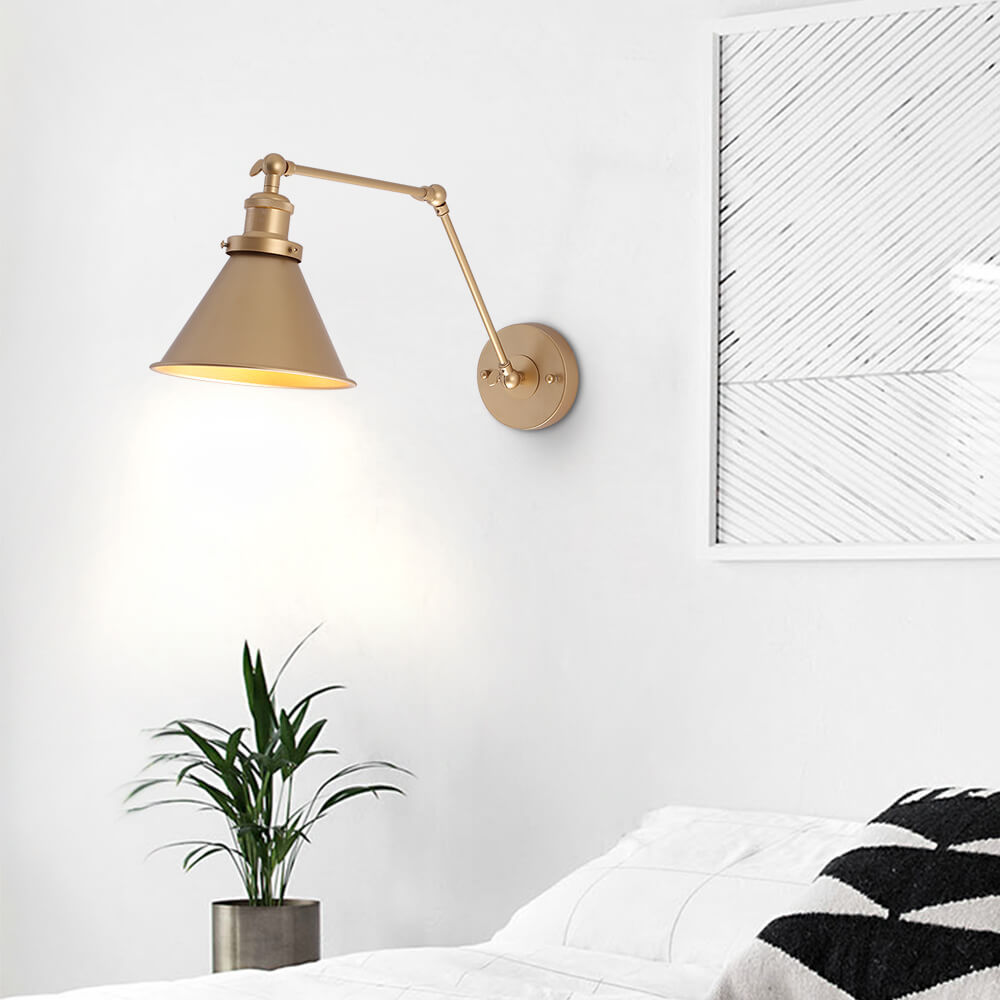 Mid-Century Modern Swing Arm Wall Lamp for Bedroom/Living Room
