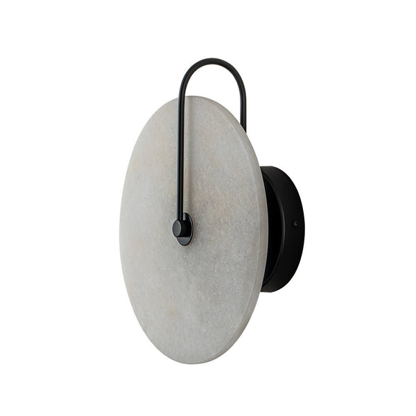 Thehouselights-Mid-century Wall Sconce With Circle Marble Shade-Wall Lights--