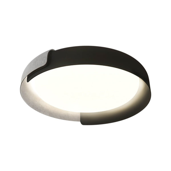 Thehouselights-Minimalist LED Acrylic & Metal Flush Mount-Ceiling Light-Warm White-Black+Gray