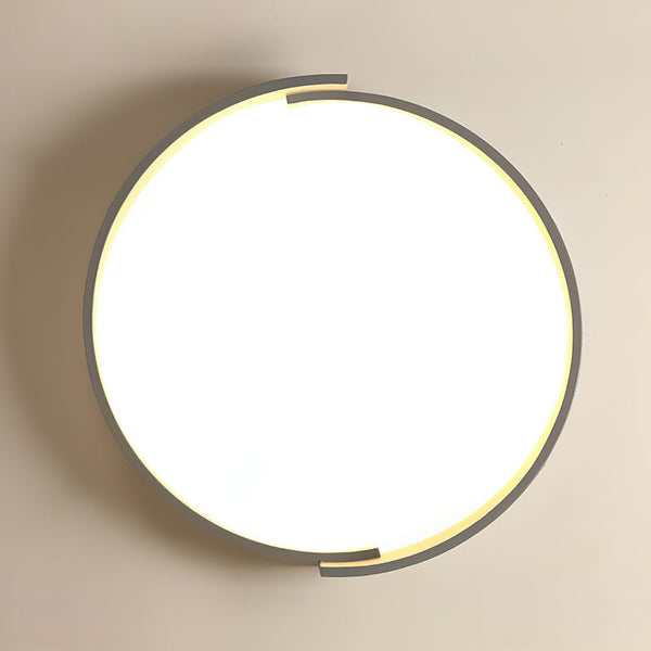 Thehouselights-Minimalist LED Thin Circular Flush Mount Panel Light-Ceiling Light-Cool White-Gray