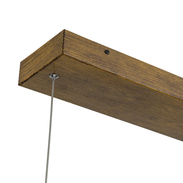 Thehouselights-Minimalist LED Wooden Linear Chandelier-Ceiling Light-Pine-
