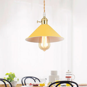 Thehouselights-Modern 1-Light Single Dome Pendant Light-Pendant-Yellow-