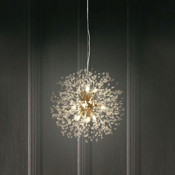 Thehouselights-Modern 9-Light Crystal Sputnik Chandelier-Chandelier-Gold-