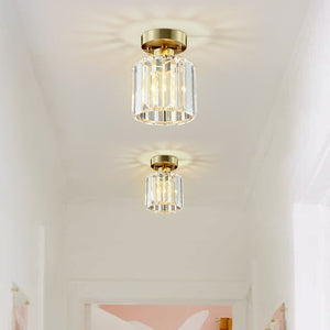 Thehouselights-Modern Crystal Ceiling Light Flush Mount Fitting-Ceiling Light--