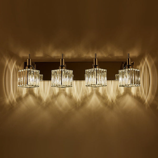 Thehouselights-Modern Glam Crystal Wall Sconce Bathroom Vanity Light-Wall Lights-Chrome-2-Light