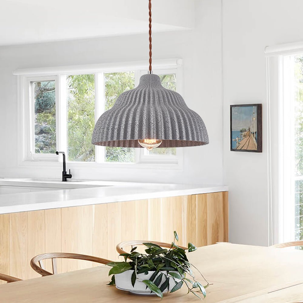 Modern chandelier with Bell M ceramic lampshade