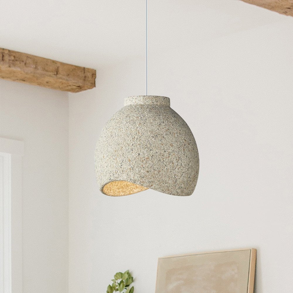 Suspension Design Wabi-Sabi Japonais - Abat-jour Papier Feuille - Fait Main En France - LED