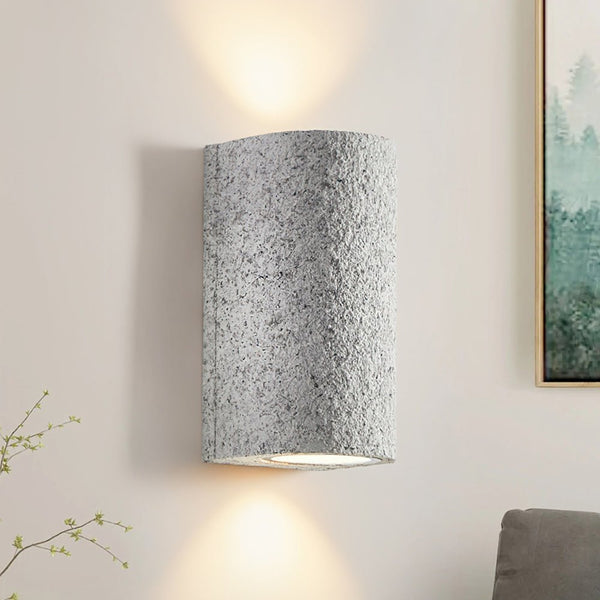 Thehouselights-Modern LED Cylinder Stone Wall Sconce-Wall Lights-Light Gray-Warm White