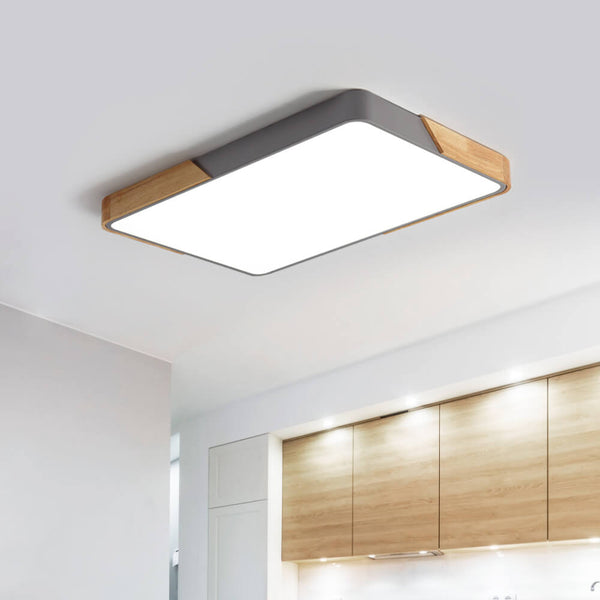 Thehouselights-Modern Rectangle LED Flush Mount Ceiling Light-Flush Mount-Rectangle with Remote Control-Grey