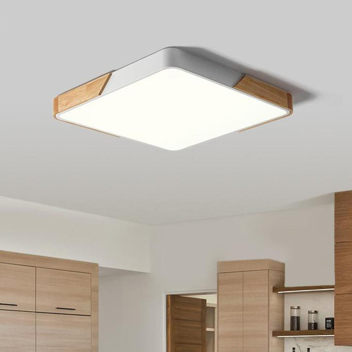 Thehouselights-Modern Rectangle LED Flush Mount Ceiling Light-Flush Mount-Square Natural White-
