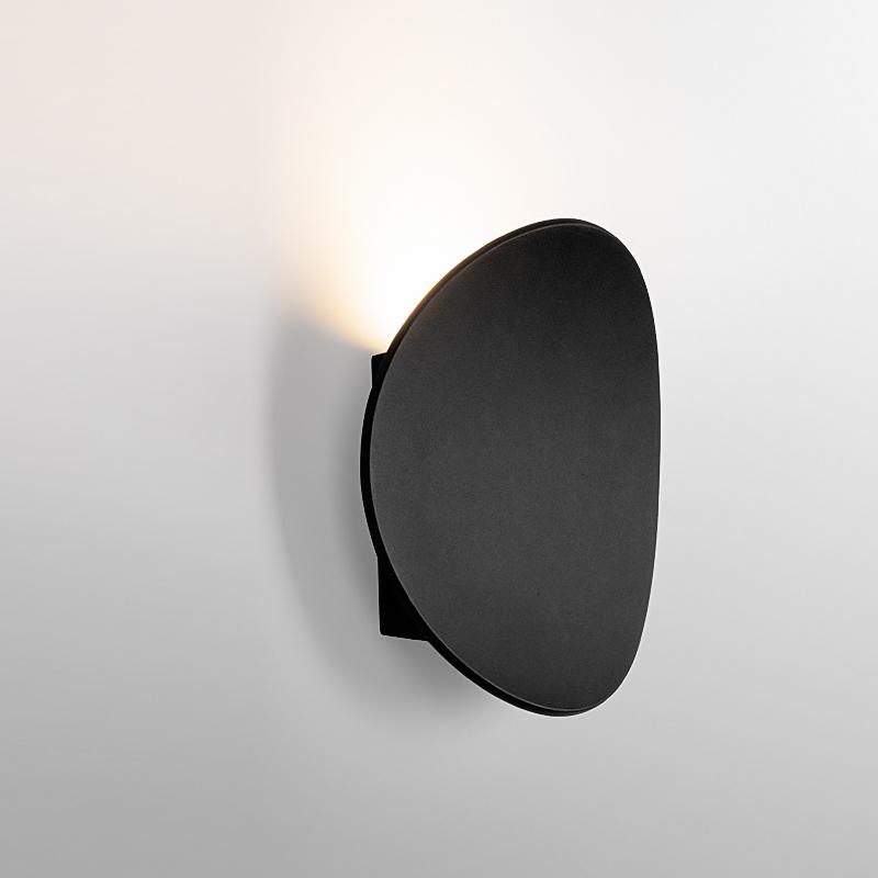 Thehouselights-Modern Round Wall Sconce with Solar Shape-Wall Lights-Black-