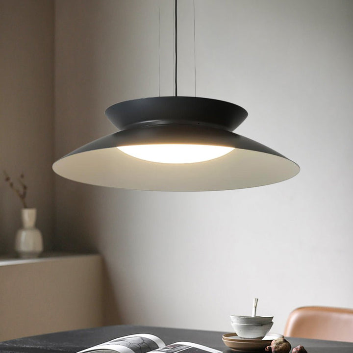 Thehouselights-Modern Saucer LED Pendant Lighting-Pendant-Black-Warm White