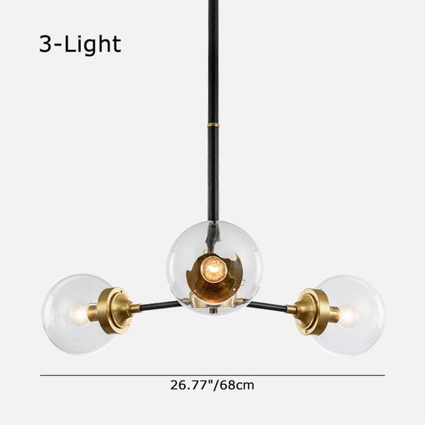 Thehouselights-Modern Sputnik Glass Globe Chandelier-Chandelier-3 Lt-