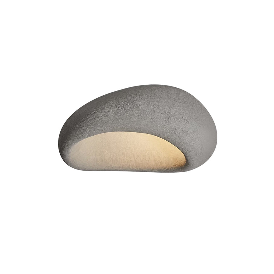 Thehouselights-Moon-Shaped LED Wabi-Sabi Flush Mount Ceramic Ceiling Light-Ceiling Light-Gray-60 cm.