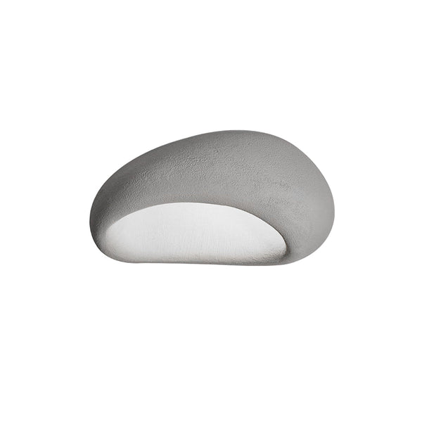 Thehouselights-Moon-Shaped Wabi-Sabi Flush Mount Ceramic Ceiling Light-Ceiling Light-White-60 cm.