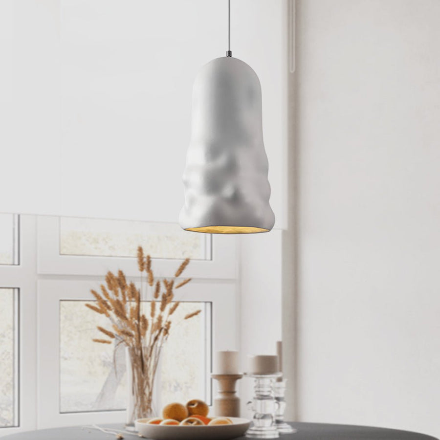 Thehouselights-Nordic Bell Ceramic Pendant Lighting-Pendant-White-