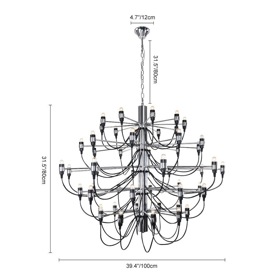 Thehouselights-Nordic Black Chrome Gold Large Luxury Sophisticated Chandelier-Chandelier-Black-30-Light