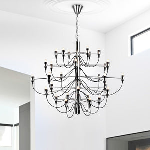 Thehouselights-Nordic Black Chrome Gold Large Luxury Sophisticated Chandelier-Chandelier-Chrome-30-Light