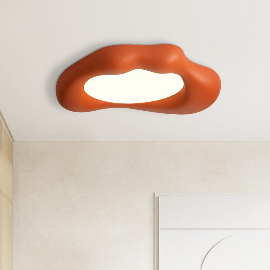 Thehouselights-Nordic Cloud LED Resin Wabi-Sabi Flush Mount Ceramic Ceiling Light-Ceiling Light-Orange-Large