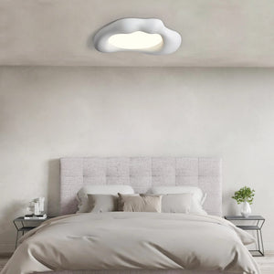 Thehouselights-Nordic Cloud LED Resin Wabi-Sabi Flush Mount Ceramic Ceiling Light-Ceiling Light-White-Medium