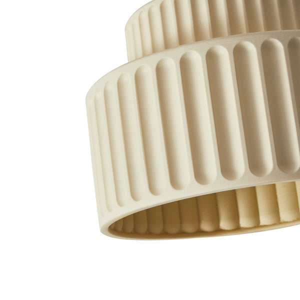 Thehouselights-Nordic Cream Style 2-Layer Flush Mount Ceiling Light-Ceiling Light-Beige-