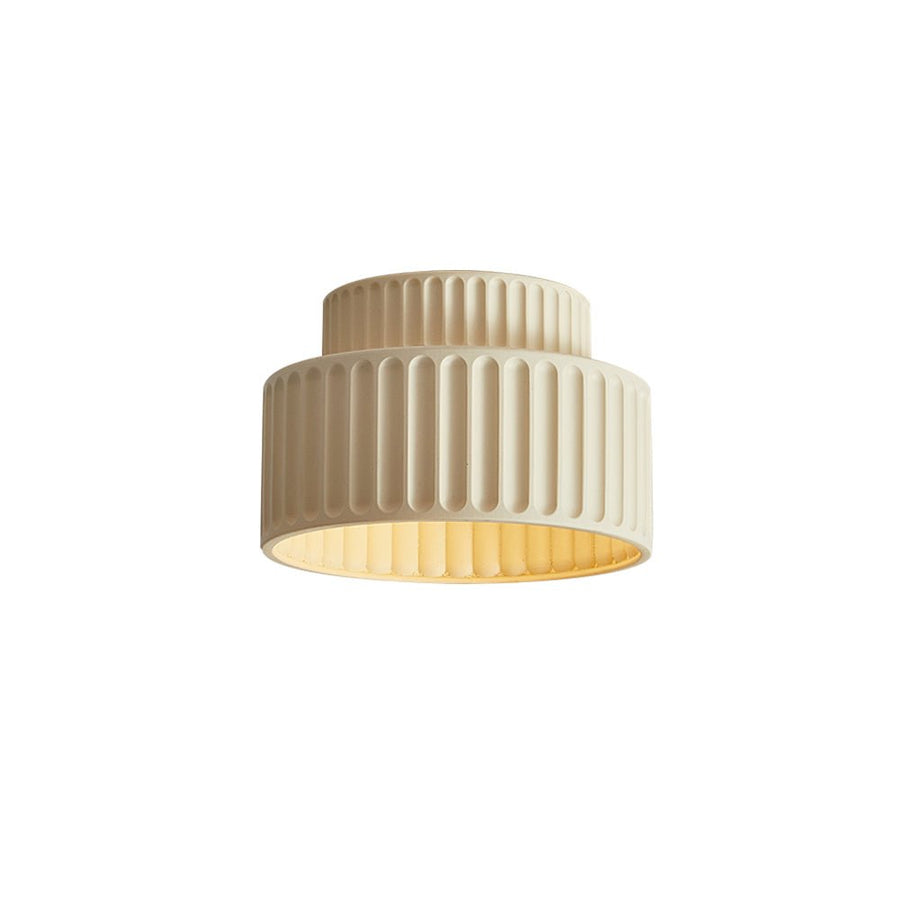 Thehouselights-Nordic Cream Style 2-Layer Flush Mount Ceiling Light-Ceiling Light-Beige-