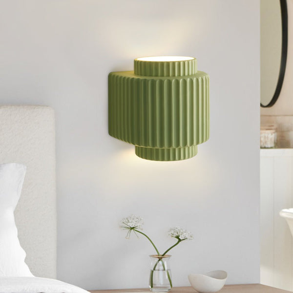 Thehouselights-Nordic Cream Style Layer Ceramic Wall Sconce-Wall Lights-Green-