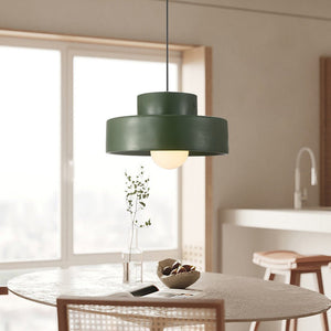 Thehouselights-Nordic Geometric Cylindrical Ceramic Pendant Lighting-Pendant-Green-