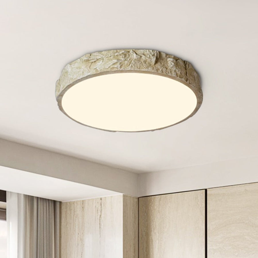 Thehouselights-Nordic LED Stone Rock Design Flush Mount-Pendant-White+Yellow-43 cm.
