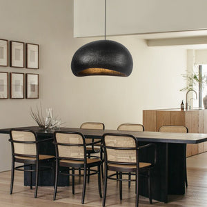 Thehouselights-Nordic Minimalist Oval Pendant Light-Pendant-Black-60 cm.