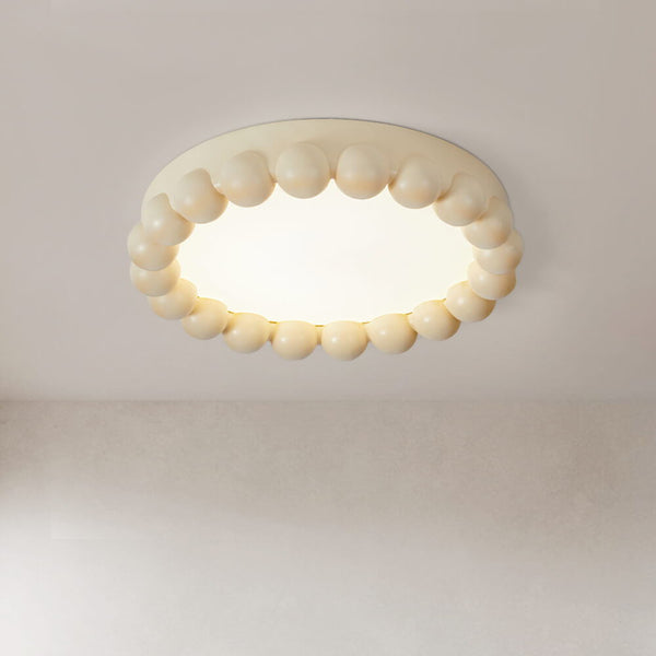 Thehouselights-Nordic Minimalist Resin Beads Shape LED Wabi-Sabi Flush Mount Ceiling Light-Ceiling Light-Beige-