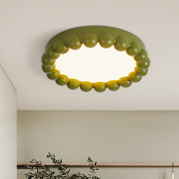 Thehouselights-Nordic Minimalist Resin Beads Shape LED Wabi-Sabi Flush Mount Ceiling Light-Ceiling Light-Green-