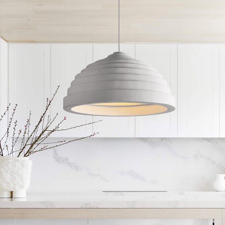 Thehouselights-Nordic Ribbed Bell-Shaped Tiered Pendant Light-Pendant-B-