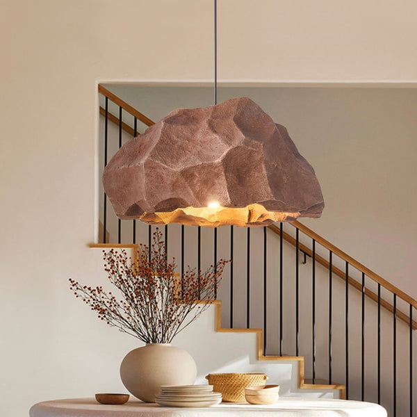 Thehouselights-Nordic Stone Rock Design Pendant Light-Pendant-Red-