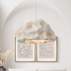 Thehouselights-Nordic Stone Rock Design Pendant Light-Pendant-White-