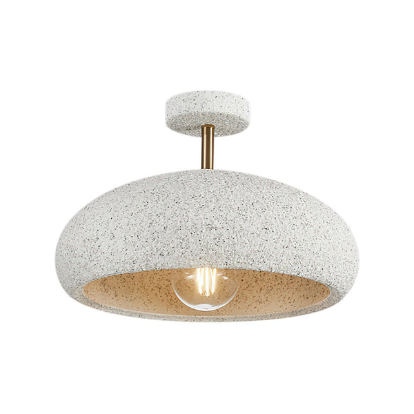 Thehouselights-Nordic Stone Style Speckled Semi Flush Mount-Ceiling Light-Yellow-