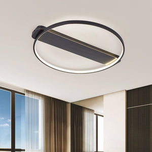 Thehouselights-Round Hollow Surface LED Flush Mount in Gold/ Black-Ceiling Light-Black-