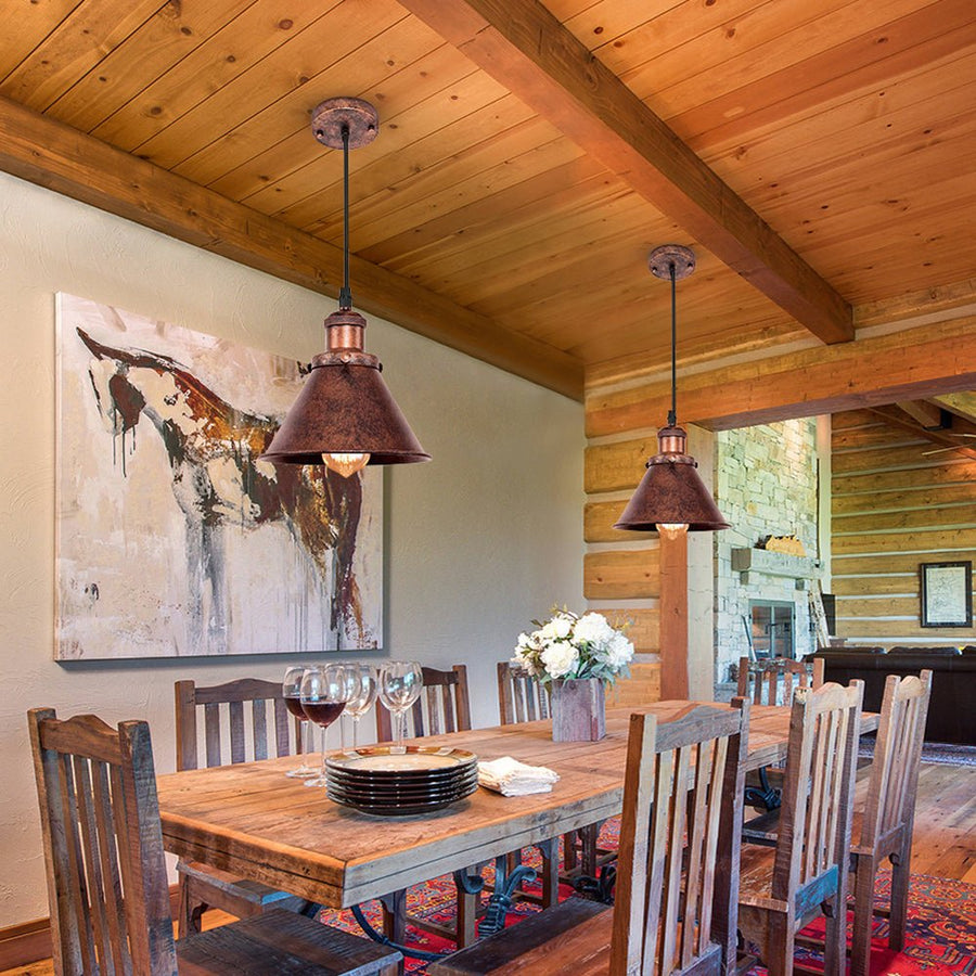 Rustic Antique Copper Kitchen Island Pendant Light | Farmhouse Pendant ...