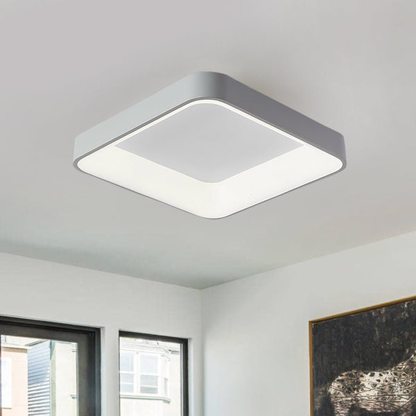 Thehouselights-Scandinavian Acrylic Flat LED Square Flush Mount-Ceiling Light-Cool White-