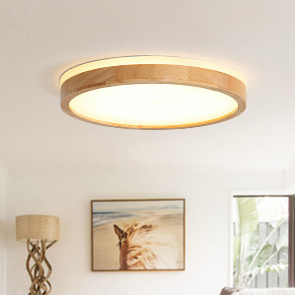 Thehouselights-Scandinavian Dimmable Wood LED Flush Mount Light-Flush Mount-50 cm.-