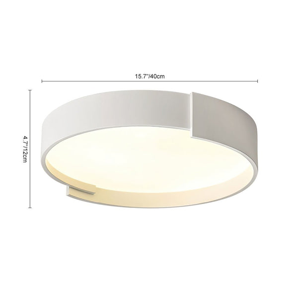 Thehouselights-Simplicity LED Circular Panel Light Thin Flush Mount-Ceiling Light-Cool White-Gray