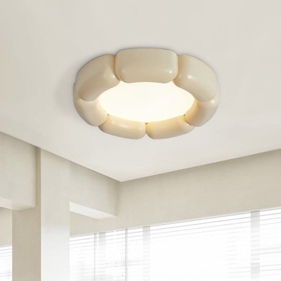 Thehouselights-Simplistic Resin Nordic LED Wabi-Sabi Flush Mount Ceiling Light-Ceiling Light-Beige-