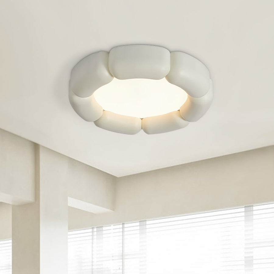 Thehouselights-Simplistic Resin Nordic LED Wabi-Sabi Flush Mount Ceiling Light-Ceiling Light-White-