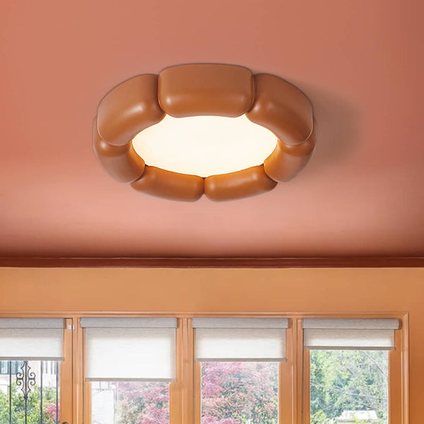 Thehouselights-Simplistic Resin Nordic LED Wabi-Sabi Flush Mount Ceramic Ceiling Light-Ceiling Light-Orange-