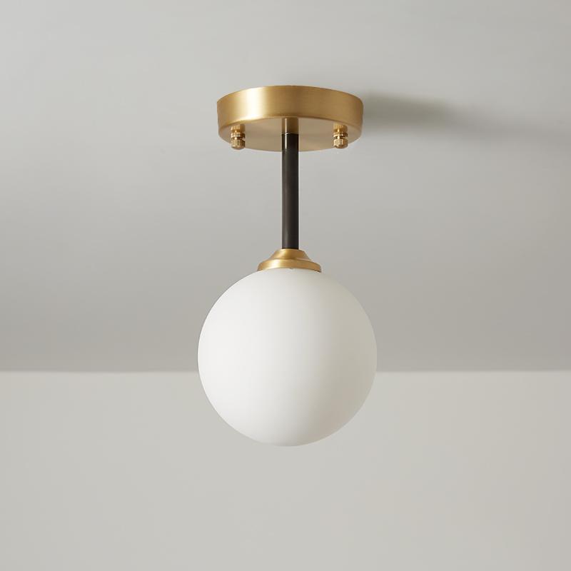 Thehouselights-Single Glass Globe Brass Ceiling Light-Ceiling Light--