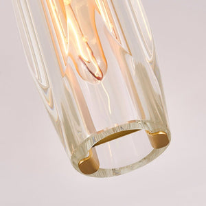 Thehouselights-Slender Cylinder Pendant Lighting with Crystal Shade-Pendant--
