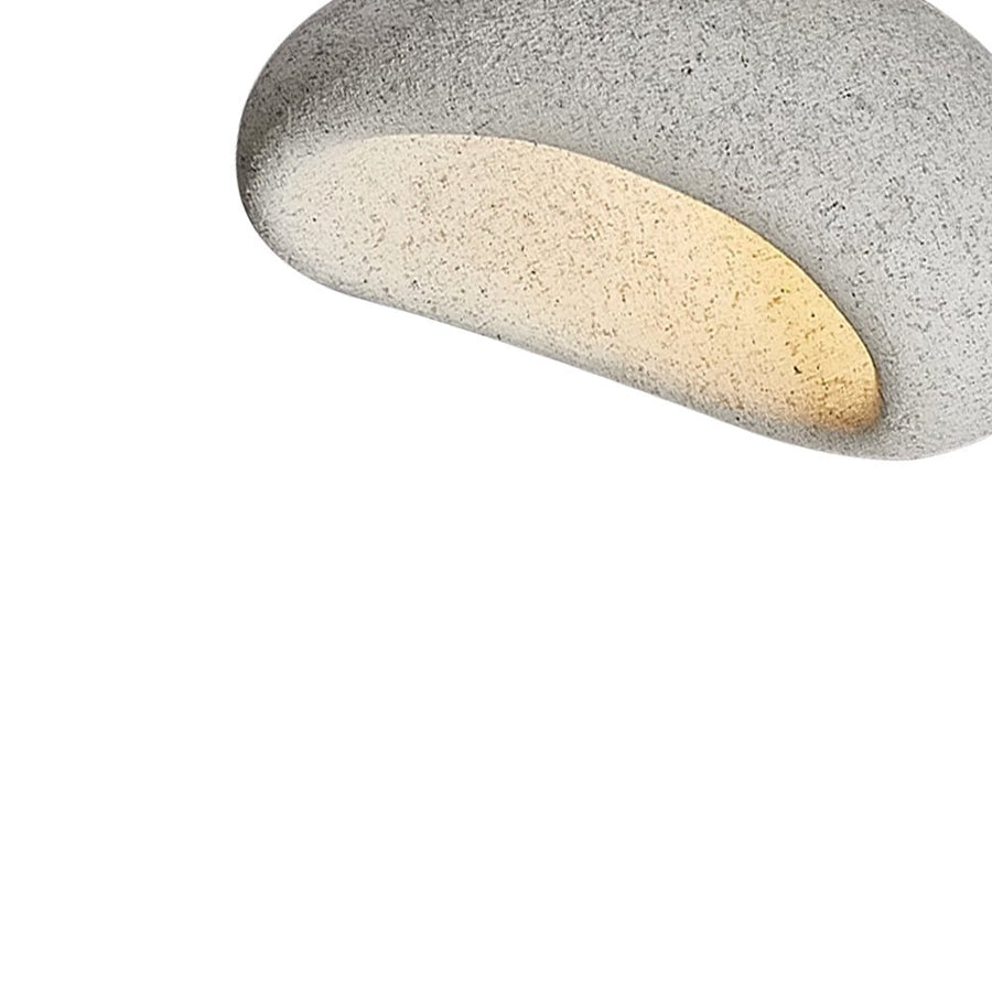 Thehouselights-Stone Spots Moon-Shaped LED Wabi-Sabi Flush Mount-Ceiling Light-Dark Gray Stone Spots-60 cm.