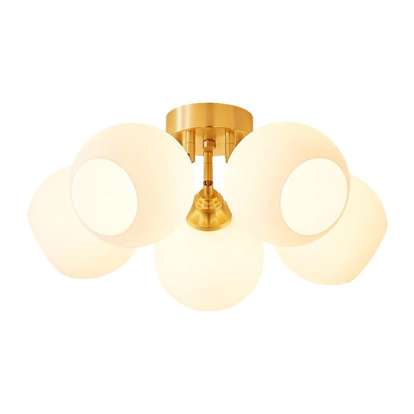 Thehouselights-Twined Arm 5-Light Glass Flush Mount Ceiling Light-Ceiling Light--