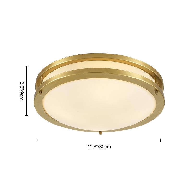 Thehouselights-Two-tiered Gold Round LED Flush Mount Ceiling Lights-Ceiling Light--