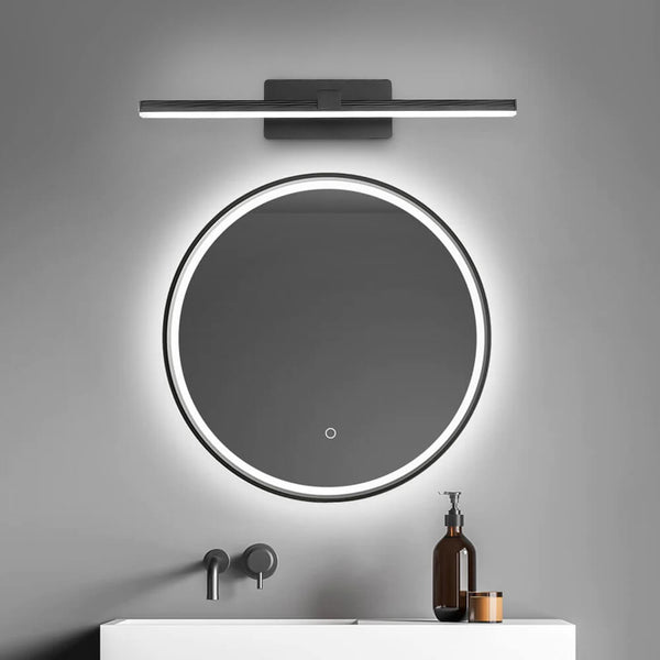 Thehouselights-Ultra-thin Bathroom Vanity Light Armed LED Wall Sconce in Brushed Black/White-Wall Lights-Black-40.5CM